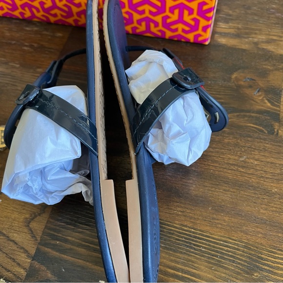 Tory Burch Rainbow Miller In Navy Leather US7 $228 - Picture 11 of 13